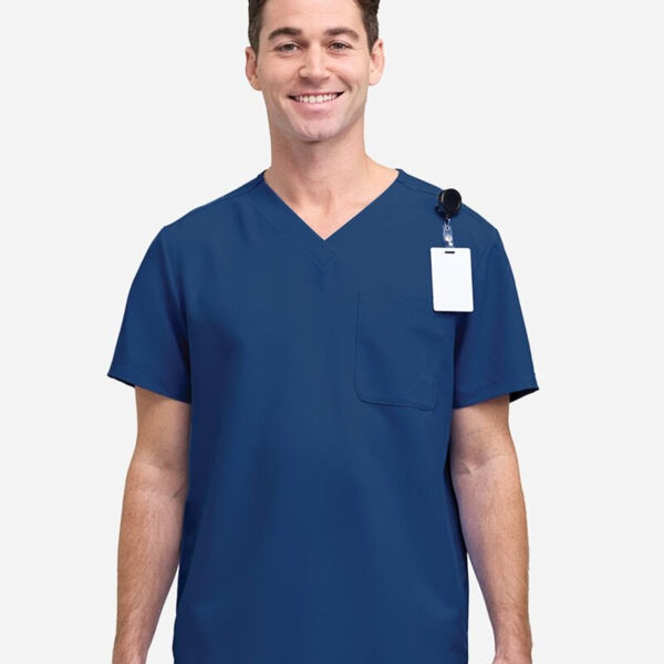 Men's V-Neck Pocket Scrub Top Thumbnail